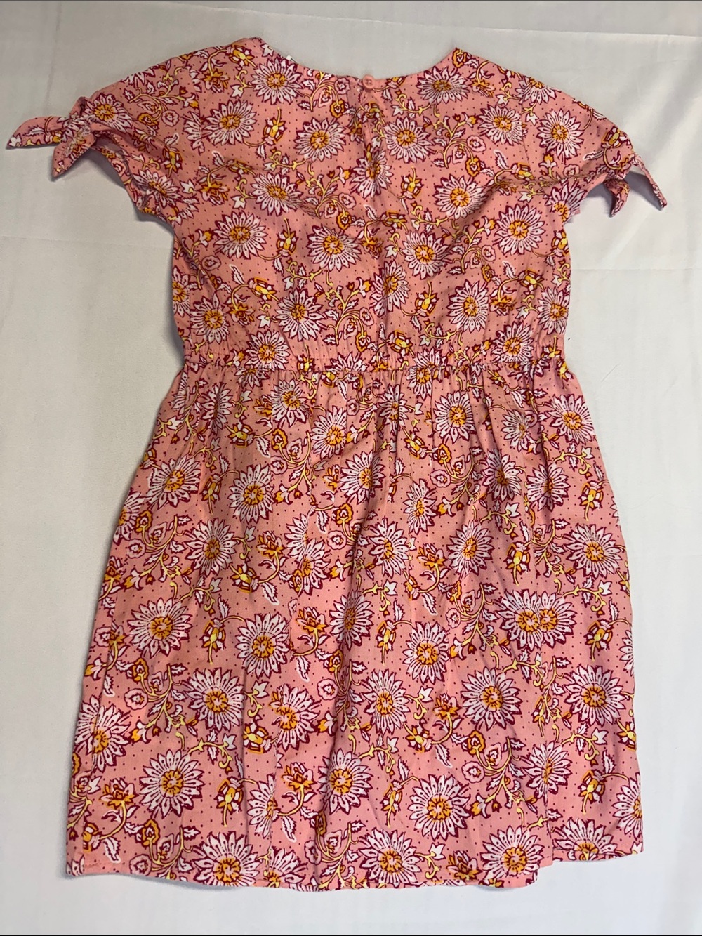 GAP Kids Pinky Floral Daisy Tie-Sleeve Casual Dress - Picture 8 of 8